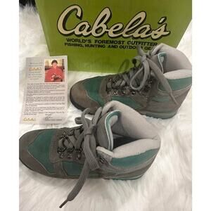 New: Cabelas vintage green leather hiking boots ankle lace up (women’s 6)